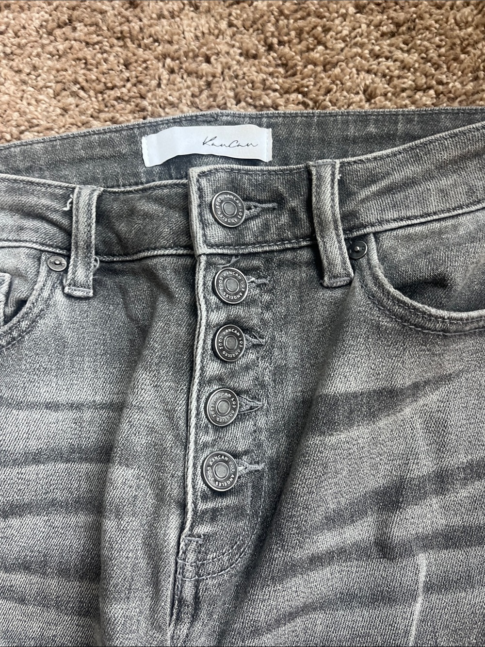 KanCan Ripped Gray High-Waist Button-Fly Jeans Size 3/25 - Picture 3 of 9